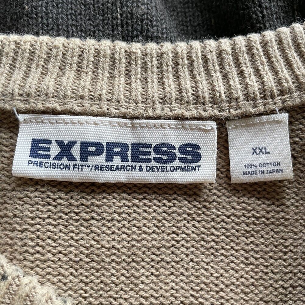 Express‎ Sweater Graphic Crewneck Long Sleeve Casual Pullover Classic Mens XXL - Picture 3 of 6